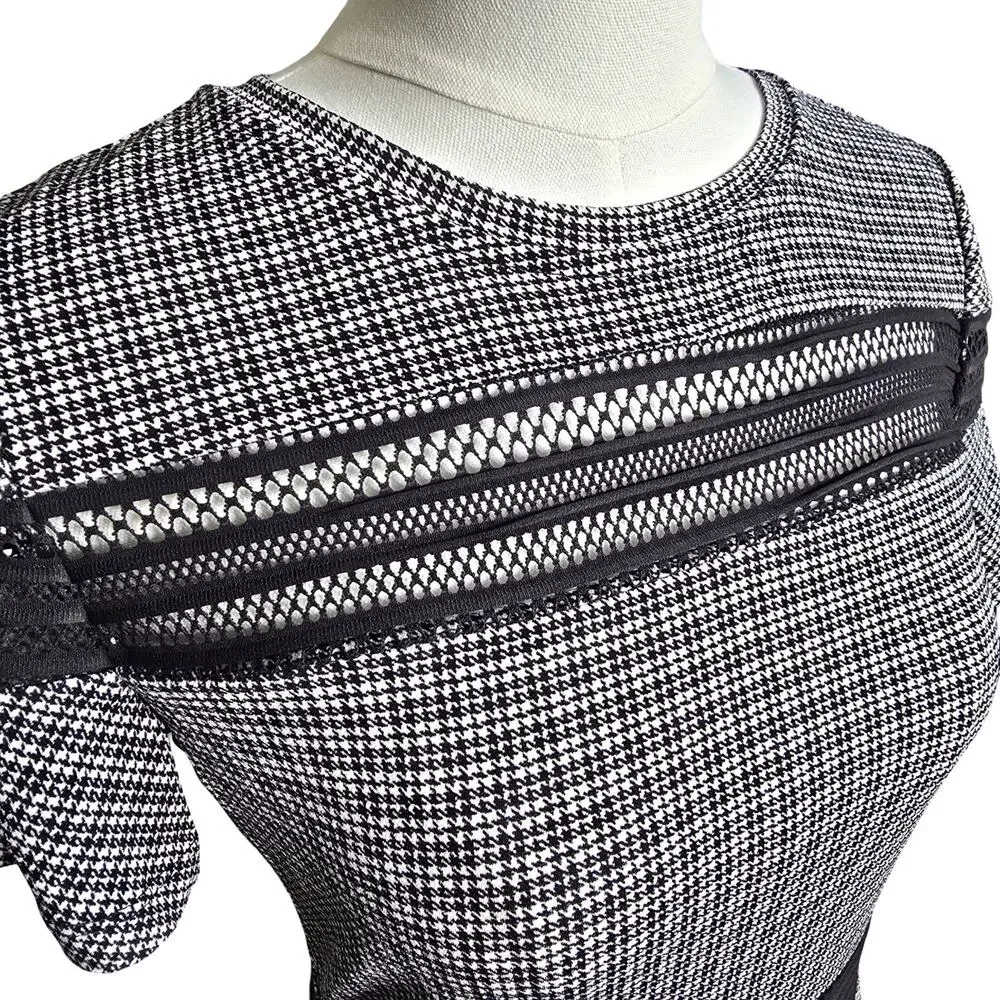 Michael Kors Dress Womens PM Black White Houndstooth Fit Flare NWT‎